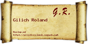 Gilich Roland névjegykártya